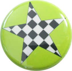 Stern Button Karo schwarz-weiss-grün